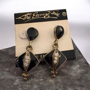 Vintage Black and Gold Earrings